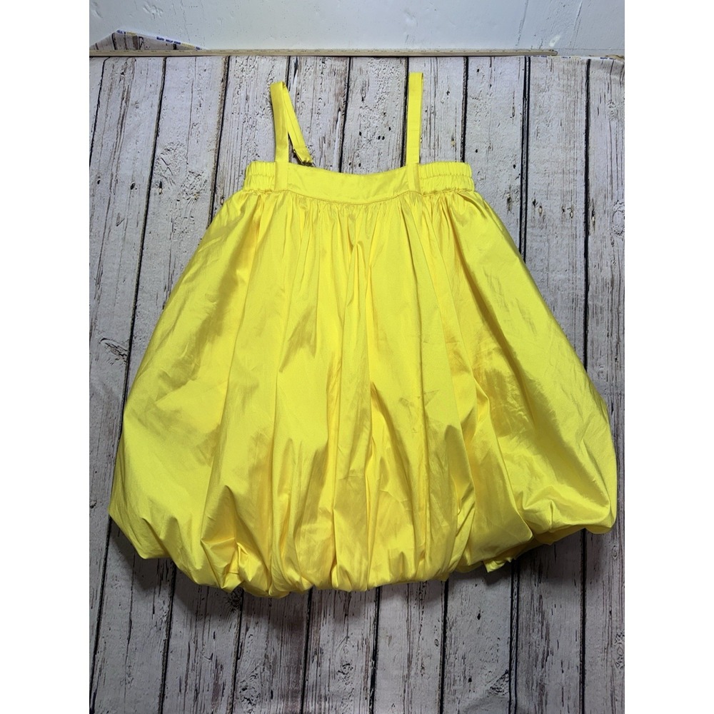 Anthropologie Bloni Square-Neck Taffeta‎ Bubble Mini Dress Yellow Small - Picture 3 of 7